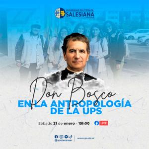 Afiche promocional del Foro: Don Bosco en la Antropología de la UPS
